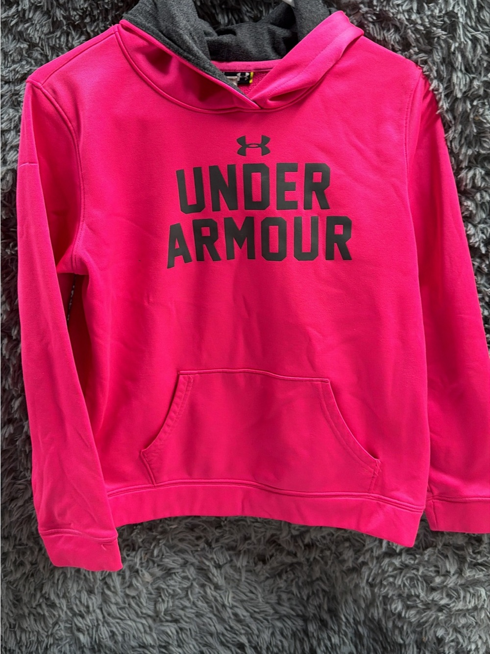 Under Armour Girls' Pink Logo Hoodie YL
